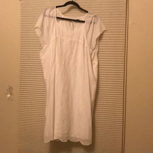 White Cotton Shift Dress